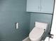 Modern bathroom with toilet and blue wall accents at 2138 Fort Halifax St, Henderson, NV 89052