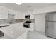 Modern kitchen with white cabinets and stainless steel appliances at 7124 Pleasant View Ave, Las Vegas, NV 89147