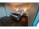 Bright bedroom with hardwood floors and city view at 322 Karen Ave # 3407, Las Vegas, NV 89109