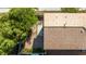 Aerial view of a backyard with a patio and landscaping at 5516 Madigan Ct, Las Vegas, NV 89118