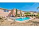 Inviting backyard oasis with a sparkling pool and mountain views at 6745 Keren Marie Ave, Las Vegas, NV 89110