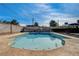 Inviting kidney-shaped swimming pool in a sunny backyard at 208 Prince Ln, Las Vegas, NV 89110