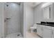 Bathroom with walk-in shower and modern vanity at 4575 Dean Martin Dr # 406, Las Vegas, NV 89103