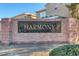 Harmony community entrance sign at 135 Gracious Crest Ave, North Las Vegas, NV 89032