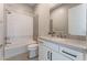 Modern bathroom featuring a soaking tub and updated vanity at 12446 Brass Ridge Dr, Las Vegas, NV 89138