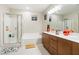 Modern bathroom with a soaking tub and walk-in shower at 20 Papavero Ct, Henderson, NV 89011