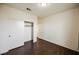 Simple bedroom with laminate wood flooring and a large closet at 10505 Jeremy Ridge Ave, Las Vegas, NV 89144