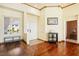 Inviting entryway with hardwood floors and decorative accents at 8371 Las Lunas Way, Las Vegas, NV 89129