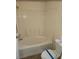 Clean bathroom with an oval bathtub and tile surround at 280 Ferndell St, Pahrump, NV 89048