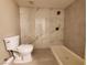 Clean bathroom with marble shower and modern toilet at 2678 Aracatuba Ave, Las Vegas, NV 89121