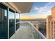 Spacious balcony with stunning city views at sunset at 2700 Las Vegas Blvd # 2303, Las Vegas, NV 89109