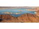 Scenic view of Lake Mead and islands from above at 540 E Rolly St, Henderson, NV 89011