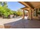 Large patio with pond and sitting area at 32 Hassayampa Trl, Henderson, NV 89052