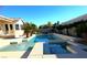 Spacious pool and spa with a sun deck in backyard at 735 Diamond Bend Ave, Las Vegas, NV 89123