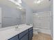 Bathroom with single vanity and shower/tub combo at 3413 Cantura Bluff Ave, North Las Vegas, NV 89031