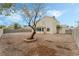 Large backyard with gravel and a covered patio at 4712 Wild Oak Way, North Las Vegas, NV 89031