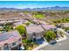 Aerial view of a house with solar panels and a pool at 1164 Sparta Crest Street, Henderson, NV 89052