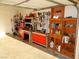 Organized garage with workbench, storage shelving and tools at 2231 S Blagg Rd, Pahrump, NV 89048