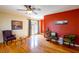 Mid-century modern living room with hardwood floors and unique decor at 310 Bonanza Way, Las Vegas, NV 89101