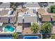 Aerial view showing house, pool, and solar panels at 4100 Springhill Ave, Las Vegas, NV 89121