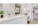 Elegant double vanity bathroom with quartz countertop at 11485 Vibrant Heights Dr # 32, Las Vegas, NV 89135