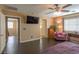 Main bedroom with hardwood floors and large walk-in closet at 6417 Winter Moon St, North Las Vegas, NV 89084