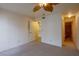 Bedroom with ceiling fan and access to bathroom and hallway at 3550 Bay Sands Dr # 2044, Laughlin, NV 89029