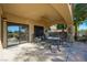 Covered patio with seating area and ceiling fan at 1441 Palm Dr, Laughlin, NV 89029