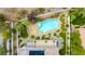 Bird's-eye view of a home with pool and landscaped yard at 7 Summit Walk Trl, Henderson, NV 89052