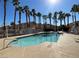 Sparkling community pool surrounded by palm trees at 5000 Red Rock St # 217, Las Vegas, NV 89118