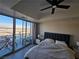 Bright bedroom with a king-size bed and balcony access at 150 Las Vegas Blvd # 1104, Las Vegas, NV 89101