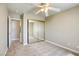 Bedroom with mirrored closet doors and carpet flooring at 9675 Flying Eagle Ln, Las Vegas, NV 89123