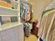 Organized walk-in closet with shelves and drawers at 2710 Mustang Pass St, Laughlin, NV 89029