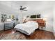 Spacious bedroom with hardwood floors and a ceiling fan at 556 Canosa, Las Vegas, NV 89104