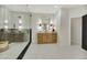 Modern bathroom with walk-in shower and a single vanity at 62 Incline Village Ct, Henderson, NV 89074