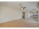 Bright living room with hardwood floors and a view of the kitchen at 7624 Delaware Bay Dr, Las Vegas, NV 89128