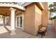 Charming patio with columns and access to pool area at 1605 Shadow Rock Dr, Las Vegas, NV 89117