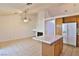 Kitchen features an island and tile flooring at 184 Fallon Dr, Henderson, NV 89074