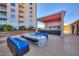 Upscale pool deck with fire pit and seating at 200 W Sahara Ave # 3207, Las Vegas, NV 89102