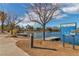 Scenic view of lake with mountains in the background at 7640 Sea Wind Dr, Las Vegas, NV 89128