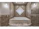 Relaxing bathroom with a large soaking tub and glass block feature wall at 4813 W Richmar Ave, Las Vegas, NV 89139