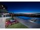 Luxury backyard oasis with a pool, outdoor kitchen, and city views at 496 Overlook Rim Dr, Henderson, NV 89012