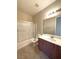 Clean bathroom with shower/tub combo and vanity at 7330 Aspire Ct, Las Vegas, NV 89113