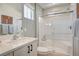 Modern bathroom featuring a shower/tub combo and updated fixtures at 344 Banished Ave # 2, North Las Vegas, NV 89031