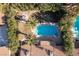 Aerial view showing a refreshing blue pool and surrounding landscape at 3850 Pacific St, Las Vegas, NV 89121