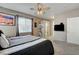 Main bedroom with king-size bed and walk-in closet at 3760 Lodina Ct, Las Vegas, NV 89141