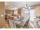 Kitchen dining area with chandelier and view to the Gathering room at 3105 Madame Plantier Ave, North Las Vegas, NV 89081