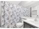 Bathroom with toilet and vanity, shower curtain at 2746 Seasons Ave, Henderson, NV 89074