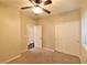 Bright bedroom with ceiling fan, double-door closet and neutral walls at 304 Whitney Breeze Ave, North Las Vegas, NV 89031