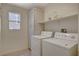 Convenient laundry room with washer, dryer, and cabinets at 10620 Austin Bluffs Ave, Las Vegas, NV 89144